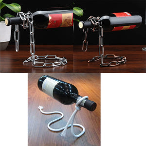 Rope and Chain Balanced  Wine Holders - Wine Rack Ninja